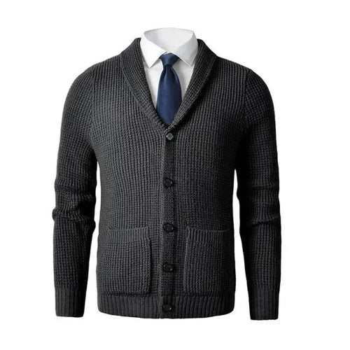 Men’s Merino Wool Cardigan Sweater – V-Neck