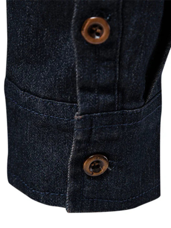 Men's Non Iron Denim Shirt-Men Shirts-LeStyleParfait
