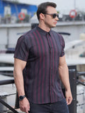 Men's Plus Size Striped Shirt-Men Shirts-LeStyleParfait
