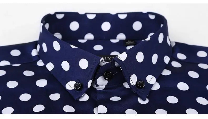 Men's Polka Dot Dress Shirt-Men Shirts-LeStyleParfait