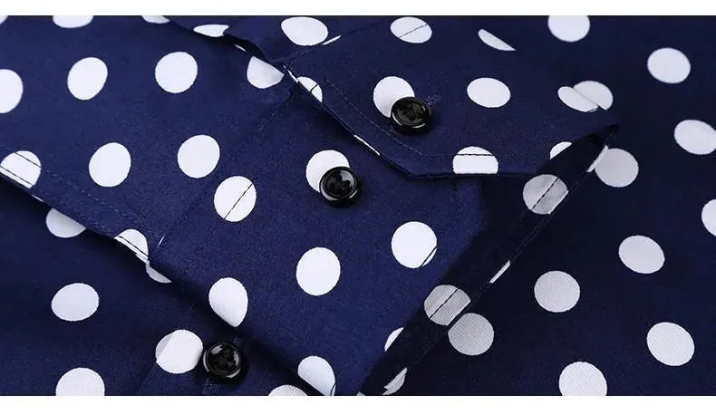 Men's Polka Dot Dress Shirt-Men Shirts-LeStyleParfait