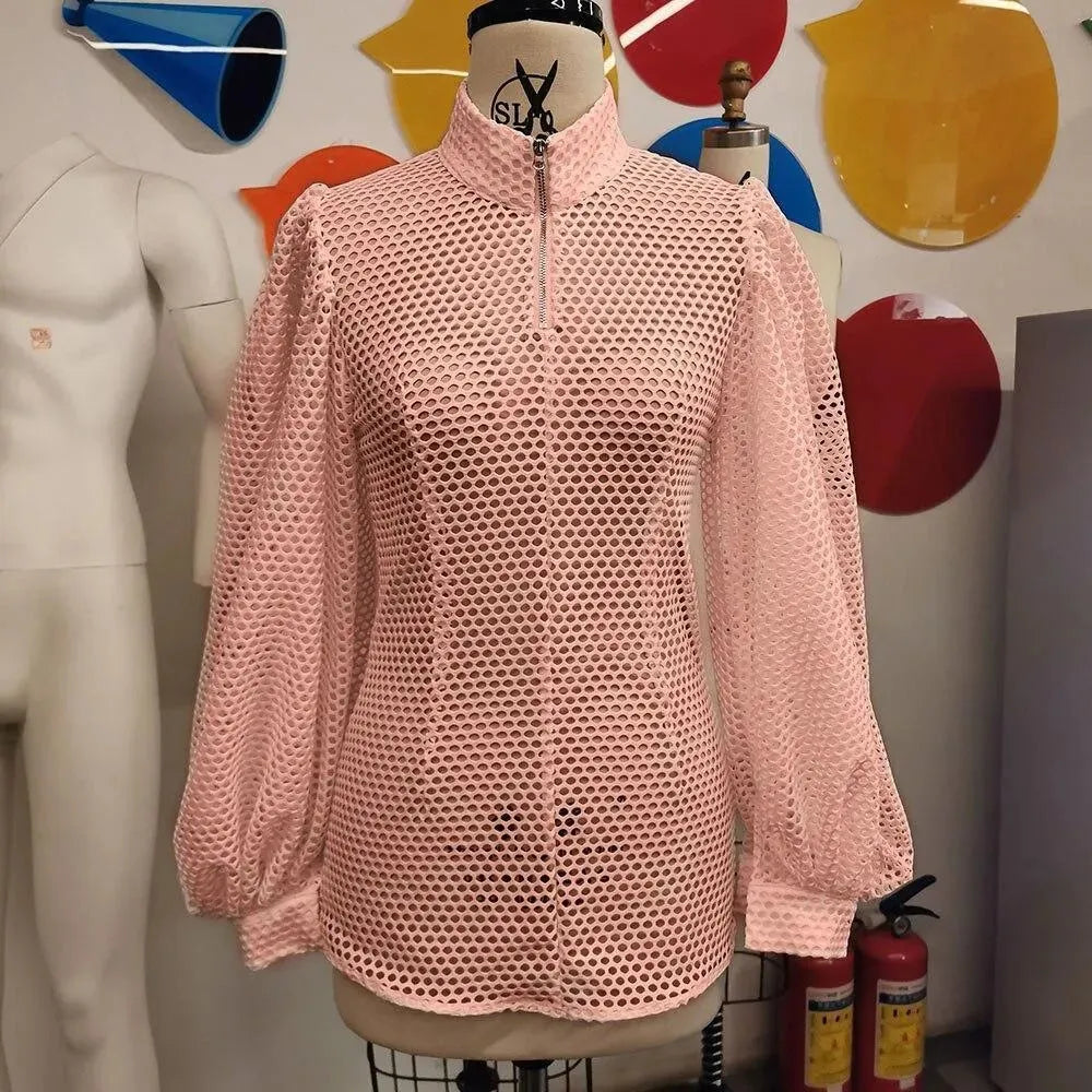 Mesh Puff African Blouse - Blouse - LeStyleParfait