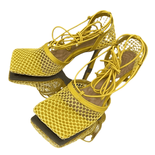 Mesh Strappy High Heels Sandals - Sandals - LeStyleParfait