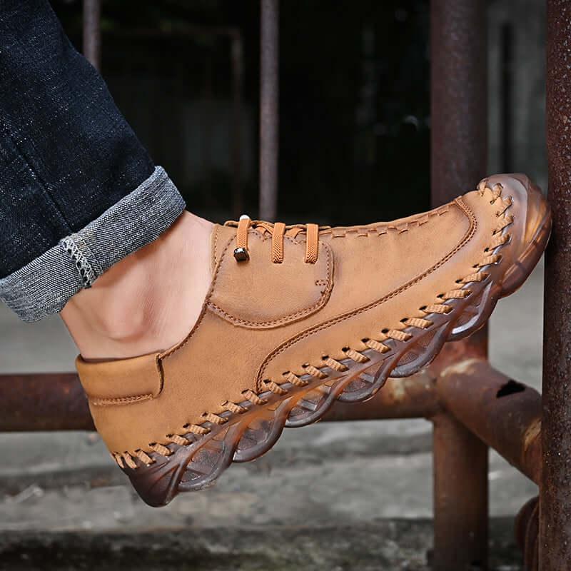 Mido - Fashion Leather Slip-On Shoes - Casual Shoes - LeStyleParfait