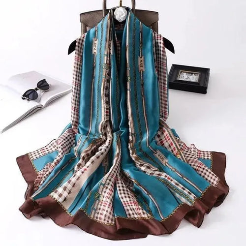 LeStyleParfait Women's Scarves & Shawls Stylish Wrap Scarf Printed Silk Satin -Scarf
