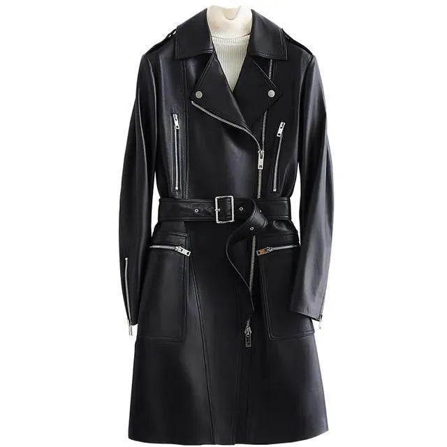 NYC Leather Trench Coat for Women - Trench Coat - LeStyleParfait