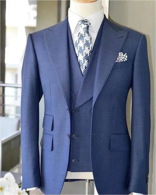 Ocean Blue Three Piece Suit - Three Piece Suit - LeStyleParfait