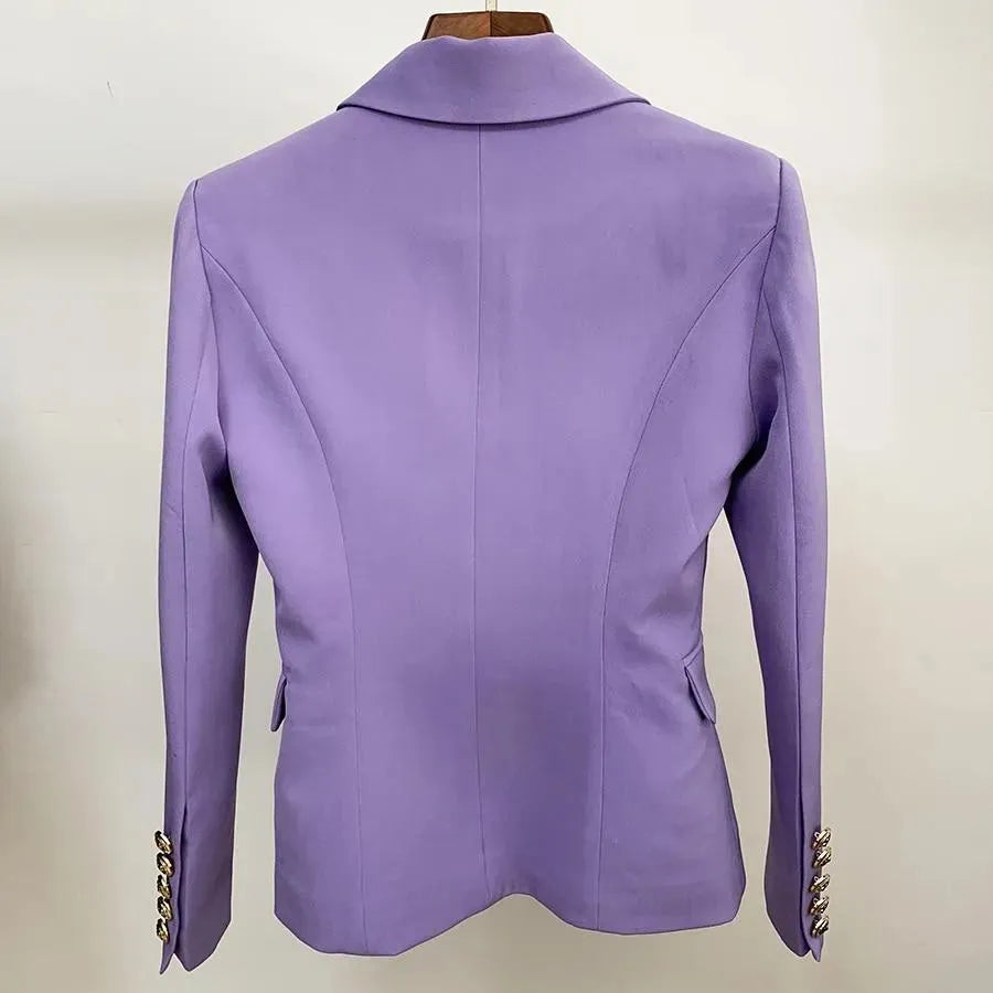 Office Ready Purple Blazer Women - Casual - Plain-Solid - Double-Breasted Blazer - LeStyleParfait