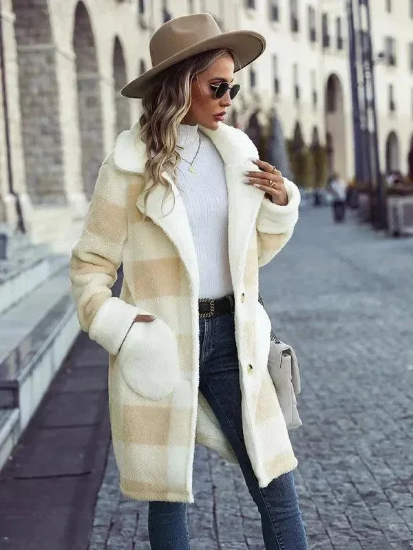 Oversized Plaid Women Overcoat - Overcoat - LeStyleParfait