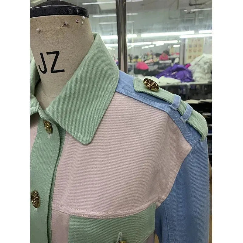 Patchwork Crop Denim Jacket - Denim Jacket - LeStyleParfait