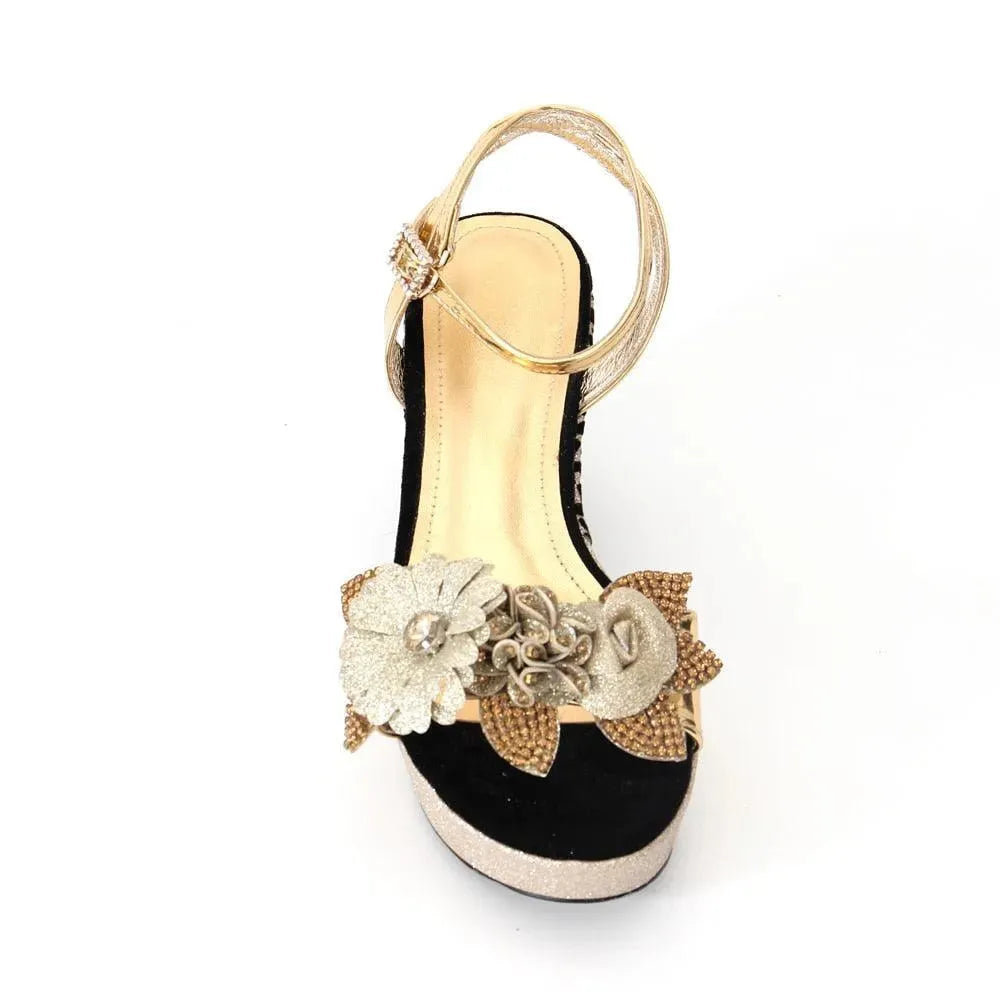 Patchwork Floral Wedge Sandals - Wedge Shoes - LeStyleParfait