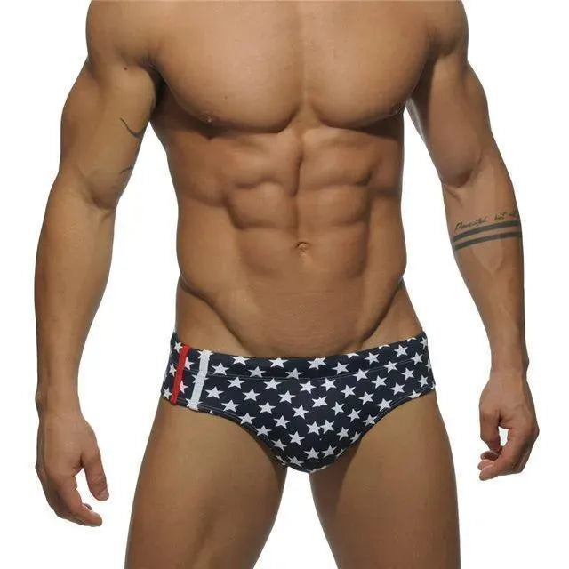 Patchwork Swim Briefs For Men - Swim Brief - LeStyleParfait