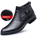 Philippe - Alligator Pattern Leather Ankle Boots - Boots - LeStyleParfait