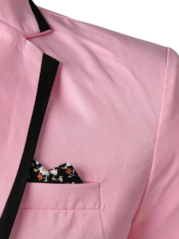 Pink Slim Fit Men Blazer - Men's Blazer - LeStyleParfait