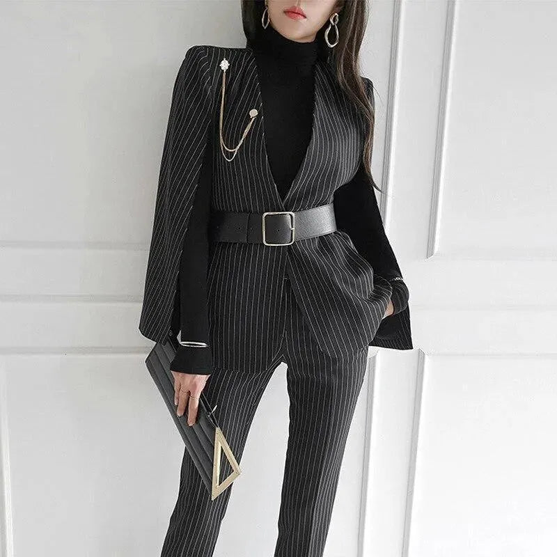 Pinstripes Temperamental Pantsuit - Pantsuit - LeStyleParfait