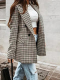 Plaid Double-Breasted Women Coat - Coat - LeStyleParfait