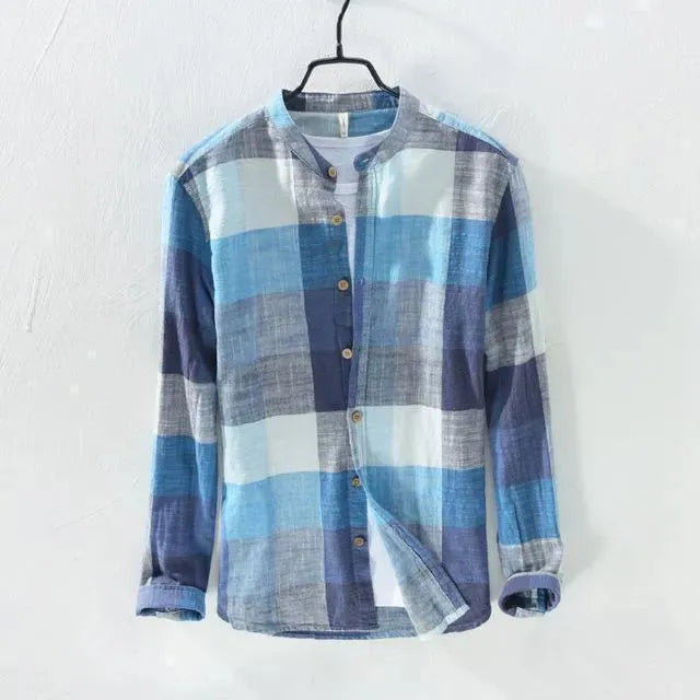 Plaid Linen Shirts For Men - Linen Shirt - LeStyleParfait