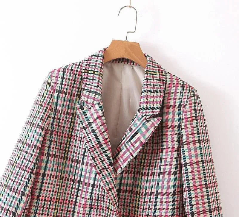 Plaid Mini Skirt Suit - Skirt Suit - LeStyleParfait