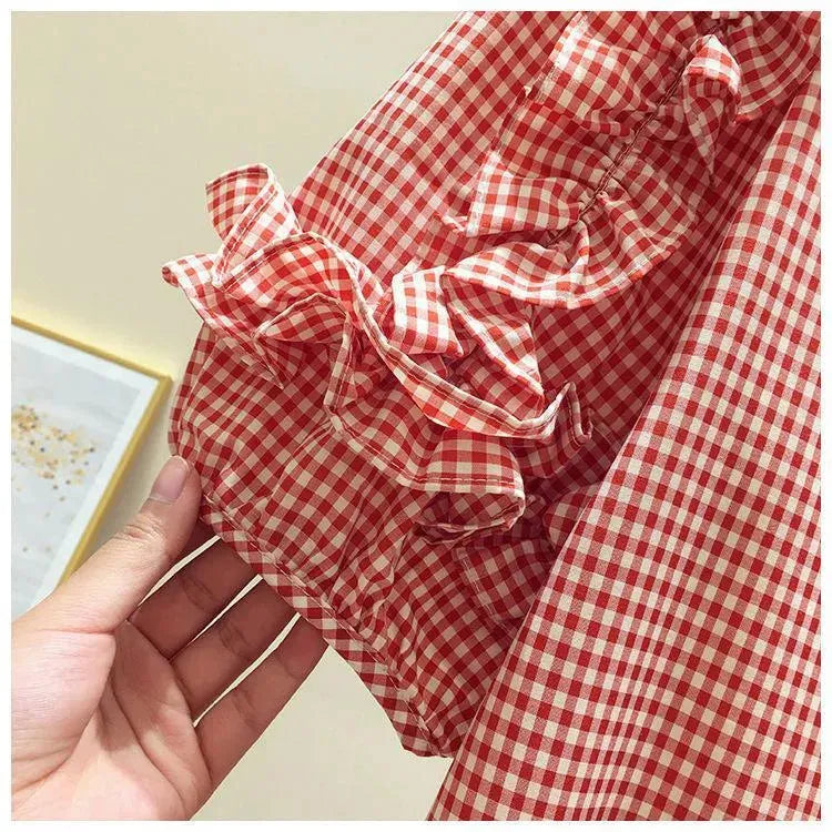 Plaid Ruffled Women Top - Blouse - LeStyleParfait