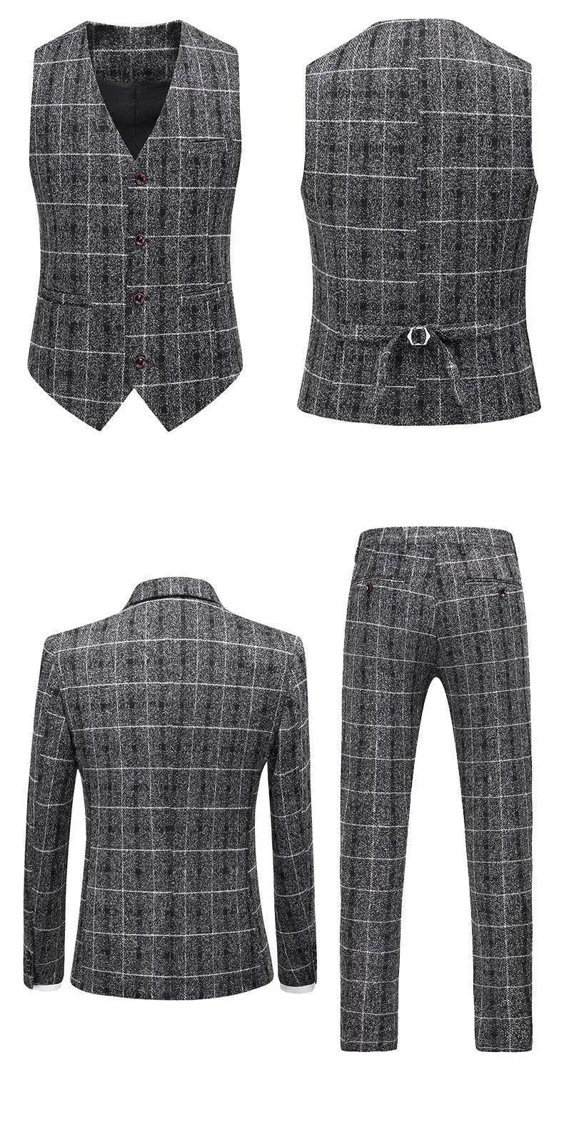 Plaid Suit - Three Piece Suit - Plaid Suit - LeStyleParfait
