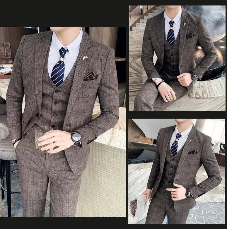 Plaid Three Piece Suit - Plaid Suit - LeStyleParfait