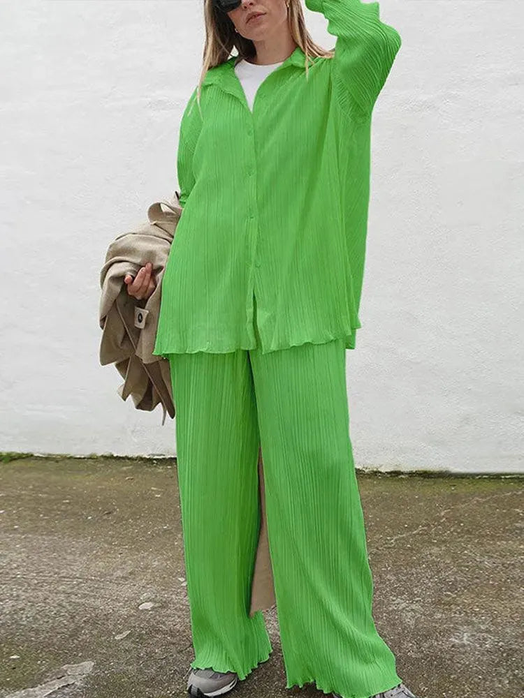 Pleated Loose Shirt - Blouse - LeStyleParfait