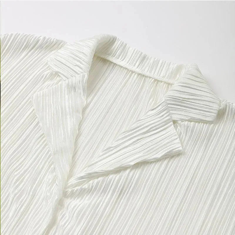 Pleated Loose Shirt - Blouse - LeStyleParfait