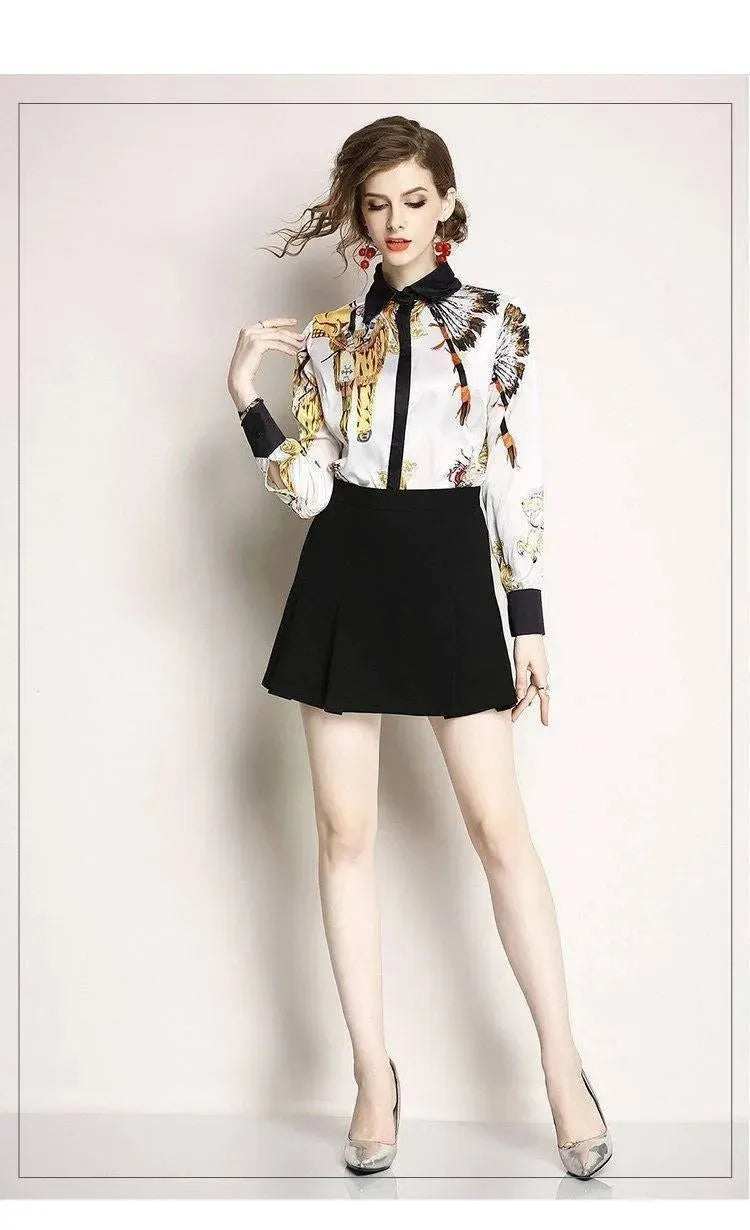 Printed Chiffon Shirt For Women-Women's Shirts-LeStyleParfait