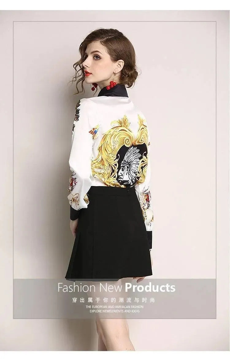 Printed Chiffon Shirt For Women-Women's Shirts-LeStyleParfait