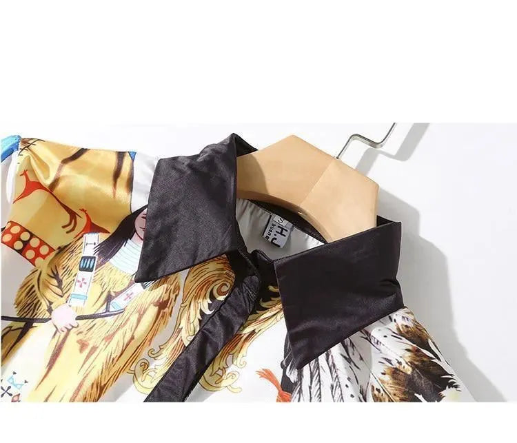 Printed Chiffon Shirt For Women-Women's Shirts-LeStyleParfait