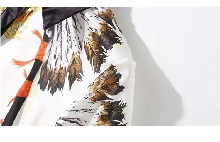 Printed Chiffon Shirt For Women-Women's Shirts-LeStyleParfait