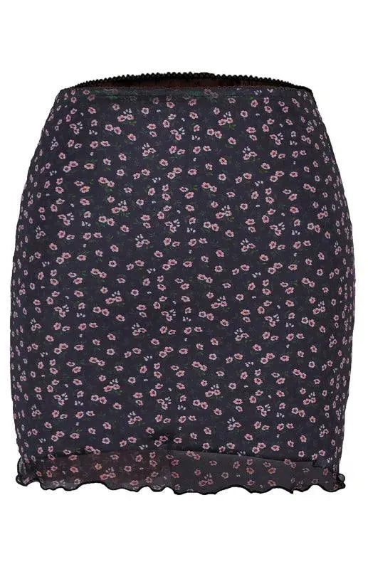 Printed High Waist Double-Layer Mini Skirt - Mini Skirt - LeStyleParfait