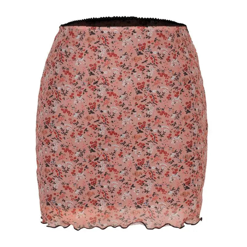 Printed High Waist Double-Layer Mini Skirt - Mini Skirt - LeStyleParfait