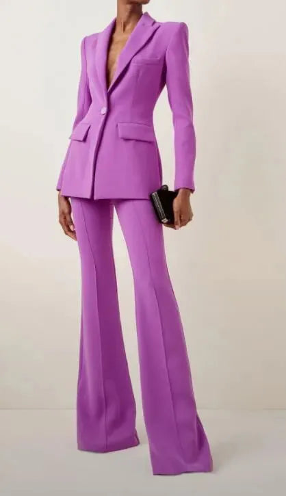 Women Pantsuits - Flared Pants - Pantsuit - LeStyleParfait fashion image