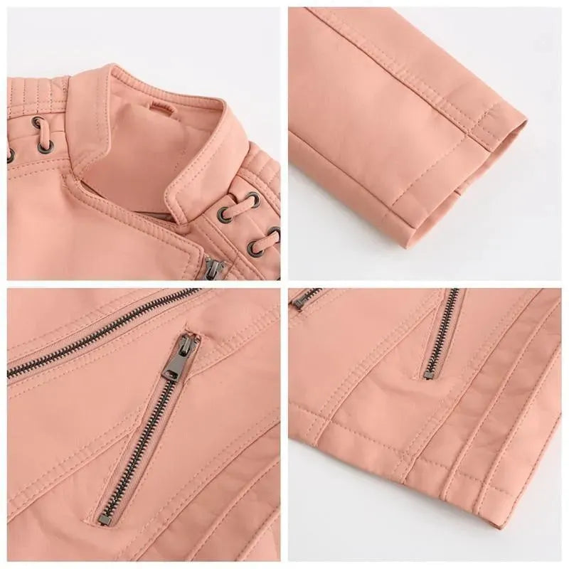 Punk Leather Jacket For Women - Leather Jacket - LeStyleParfait