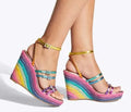 Rainbow Wedge Sandals Shoes - Wedge Shoes - LeStyleParfait