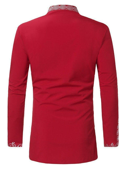 Red African Men Shirt - African Shirt - LeStyleParfait