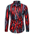 Red Black African Streetwear Shirt-Men Shirts-LeStyleParfait