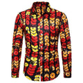 Red Yellow African Print Shirt-Men Shirts-LeStyleParfait