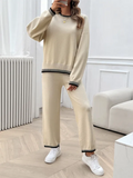 Relaxed Women Casual Knit Two-Piece Set - Casual Knit Set - LeStyleParfait
