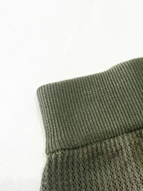 Relaxed Women Casual Ribbed Two-Piece Shorts Set - Casual Short Set - LeStyleParfait