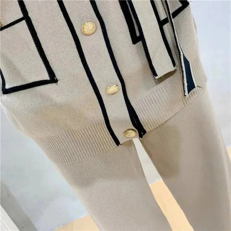 Relaxed Women Casual Twill Two-Piece Set - Casual Pants Set - LeStyleParfait