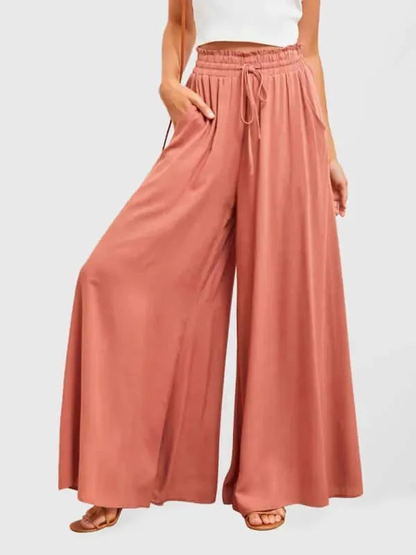 LeStyleParfait Women Pants Plain-Solid Women's Drawstring Polyester-Women Pants