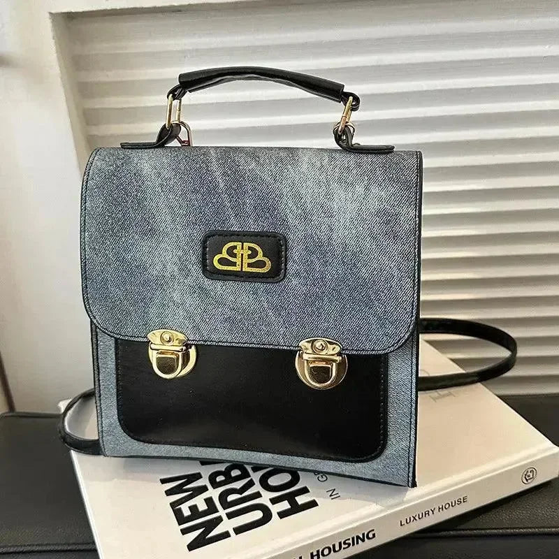 Retro Denim Pattern Women's Backpack - Backpack - LeStyleParfait