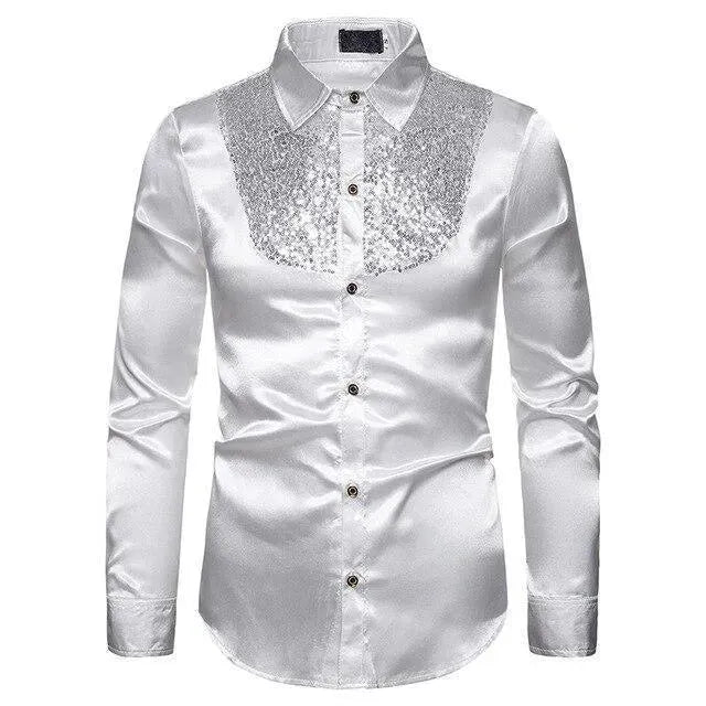 Reznor Sequins Silk Shirts For Men - Silk Shirt - LeStyleParfait
