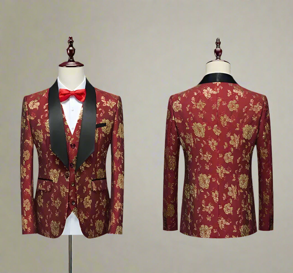 Ricardo Floral Tuxedo Suit - Three Piece Suit - Tuxedo Suit - LeStyleParfait