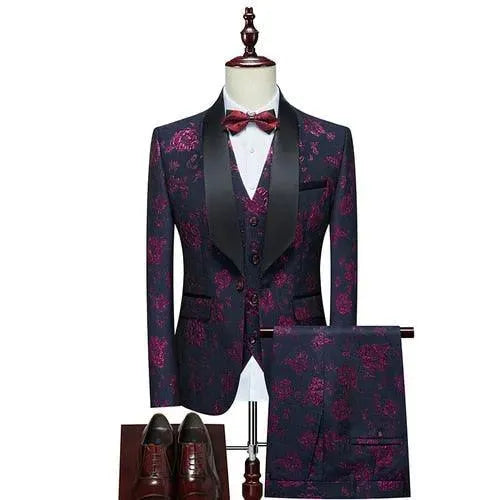 Ricardo Floral Tuxedo Suit - Three Piece Suit - Tuxedo Suit - LeStyleParfait