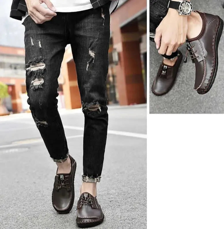 Ripple Lace-Up Leather Shoes - Casual Shoes - LeStyleParfait