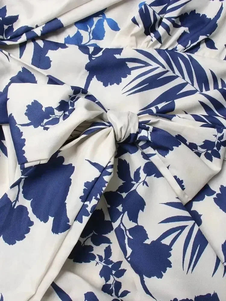 Blue Floral Sleeveless Maxi Dress - Floral Dress - LeStyleParfait