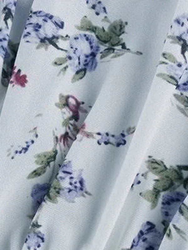 Women Romantic Floral Mini Puff Sleeve Dress - Floral Mini Dress - LeStyleParfait